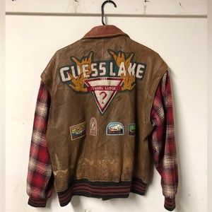 ISO Guess Lake Leather Bomber Jacket